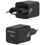 Aisens Cargador GaN 30W con USB-C y USB-A, Negro
